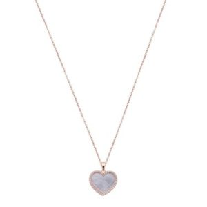 Argento Rose Gold Mother Of Pearl Heart Necklace Spenders Friend