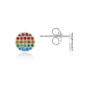 Argento Silver Rainbow Circle Earrings Spenders Friend