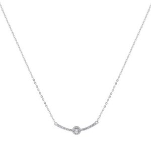 Argento Silver Solitaire Crystal Bar Necklace Spenders Friend