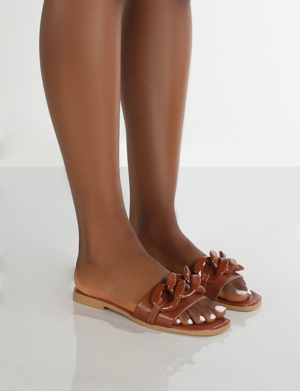 Ark  Chunky Chain Detail Slide Sandals