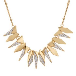 August Woods Gold Crystal Geo Necklace Spenders Friend
