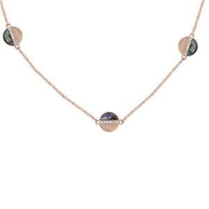 August Woods Rose Gold Abalone Long Circle Necklace Spenders Friend
