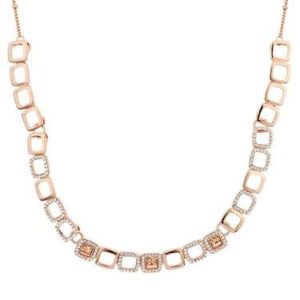 August Woods Rose Gold Champagne Crystal Open Necklace Spenders Friend
