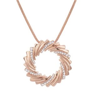August Woods Rose Gold Crystal Wreath Necklace Spenders Friend