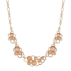 August Woods Rose Gold Pink Stone Circles Necklace Spenders Friend