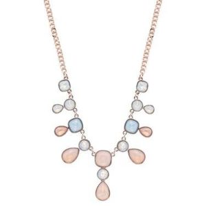 August Woods Rose Gold Rose Opal + Blue Drop Necklace Spenders Friend
