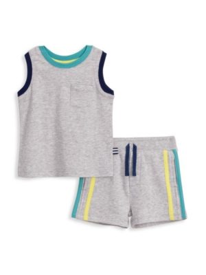 Baby's & Little Boy's 2-Piece Colorblock Stripe Tank & Shorts Set Spenders Friend