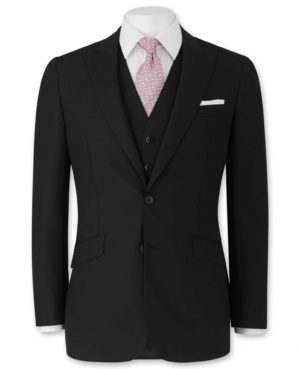 Black Tailored Business Suit Jacket 40" Long SpendersFriend