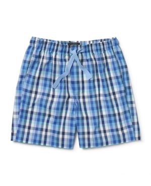Blue Checked Lounge Shorts S SpendersFriend
