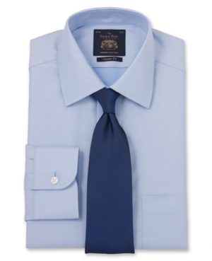 Blue Luxury Twill Classic Fit Shirt - Single Cuff 15" Standard Single SpendersFriend