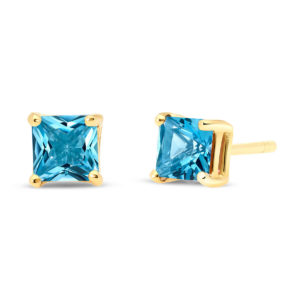 Blue Topaz Alexandra Stud Earrings 0.95 Ctw In 9ct Gold SpendersFriend