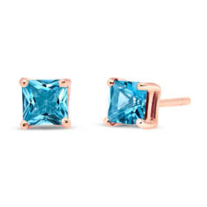 Blue Topaz Alexandra Stud Earrings 0.95 Ctw In 9ct Rose Gold SpendersFriend