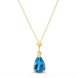 Blue Topaz Belle Pendant Necklace 1.5 Ct In 9ct Gold SpendersFriend