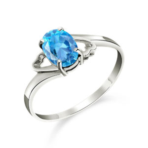 Blue Topaz Classic Desire Ring 0.95 Ct In Sterling Silver SpendersFriend
