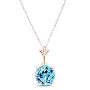 Blue Topaz Drop Pendant Necklace 1.15 Ct In 9ct Rose Gold SpendersFriend