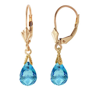 Blue Topaz Droplet Earrings 4.5 Ctw In 9ct Gold SpendersFriend