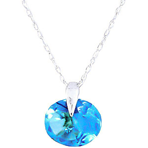 Blue Topaz Gem Drop Pendant Necklace 1 Ct In 9ct White Gold SpendersFriend