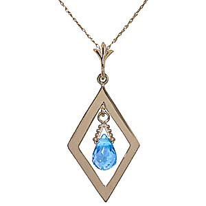 Blue Topaz Kite Pendant Necklace 0.7 Ct In 9ct Gold SpendersFriend