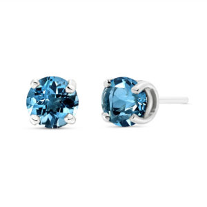 Blue Topaz Stud Earrings 0.95 Ctw In 9ct White Gold SpendersFriend