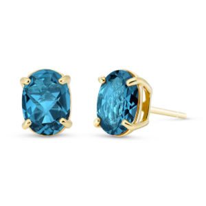 Blue Topaz Stud Earrings 1.8 Ctw In 9ct Gold SpendersFriend