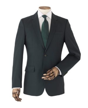 Bottle Green Wool-Blend Textured Suit Jacket 48" Regular SpendersFriend