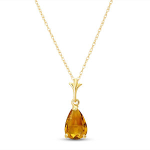 Citrine Belle Pendant Necklace 1.5 Ct In 9ct Gold SpendersFriend