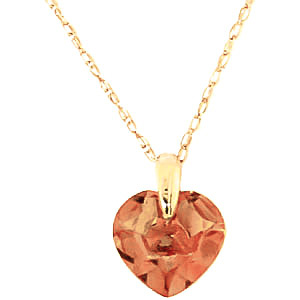 Citrine Heart Pendant Necklace 1.15 Ct In 9ct Gold SpendersFriend