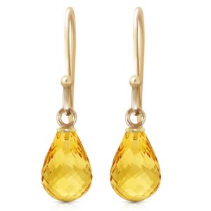Citrine Zeal Drop Earrings 2.7 Ctw In 9ct Gold SpendersFriend