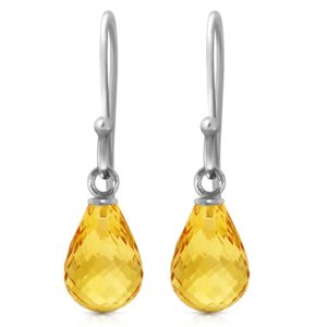Citrine Zeal Drop Earrings 2.7 Ctw In 9ct White Gold SpendersFriend