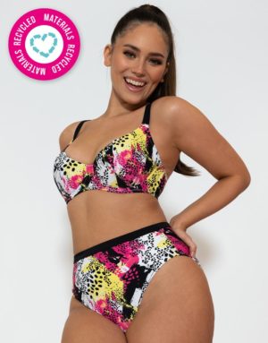 Curvy Kate Sea Leopard Balcony Bikini Top Print Mix Spenders Friend