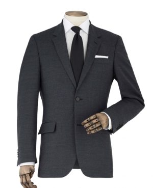 Dark Grey Wool-Blend Tailored Suit Jacket 48" Long SpendersFriend