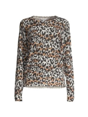 Distressed Leopard-Print Cashmere Sweater Spenders Friend