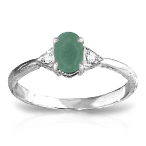 Emerald & Diamond Ring In Sterling Silver SpendersFriend