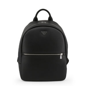 Emporio Armani - Classic Leather Backpack With Logo Detail - Black SpenderFriend