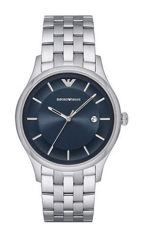 Emporio Armani Men's Bracelet Strap Watch - Silver/Midnight Blue SpenderFriend