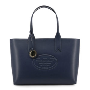 Emporio Armani - Women's Classic Tote Bag With Embossed Logo - Navy Blue SpenderFriend