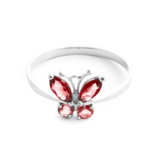 Garnet & Citrine Butterfly Ring In Sterling Silver SpendersFriend