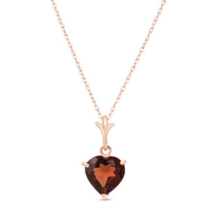 Garnet Heart Pendant Necklace 1.5 Ct In 9ct Rose Gold SpendersFriend