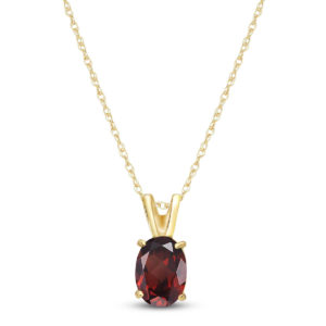 Garnet Oval Pendant Necklace 0.85 Ct In 9ct Gold SpendersFriend