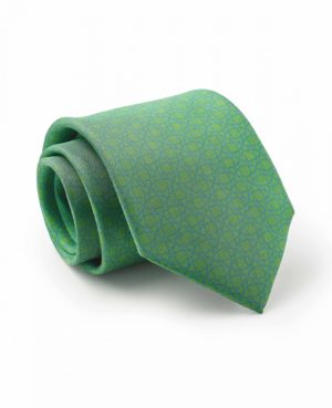 Green Blue Circle Print Silk Tie SpendersFriend