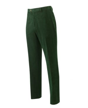 Green Classic Fit Corduroy Trousers 32" 34" SpendersFriend