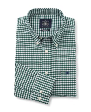 Green Gingham Check Classic Fit Button-Down Oxford Shirt S Standard SpendersFriend
