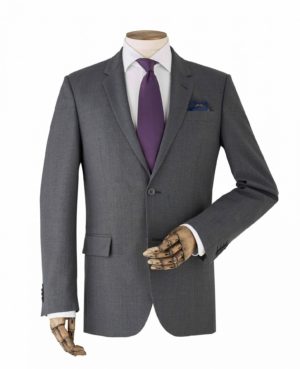 Grey Prince Of Wales Check Wool Suit Jacket 44" Long SpendersFriend