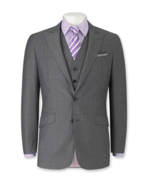 Grey Tailored Business Suit Jacket 44" Short SpendersFriend