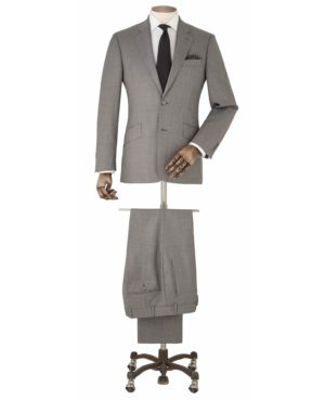 Grey Textured Wool Suit SpendersFriend