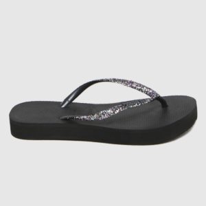 Havaianas Black Slim Glitter Flatform Sandals SpendersFriend