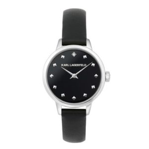 Karl Lagerfeld Klassic Karl Studded Black Leather Watch Spenders Friend