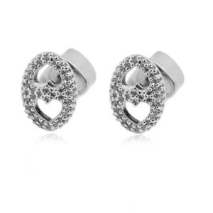 Kate Spade New York Silver Crystal Duo Heart Earrings Spenders Friend
