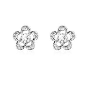 Kate Spade New York Silver Crystal Flower Earrings Spenders Friend