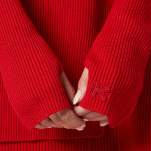 Kenzo Women's Asymmetrical Tunic Jumper - Medium Red - S SpendersFriend